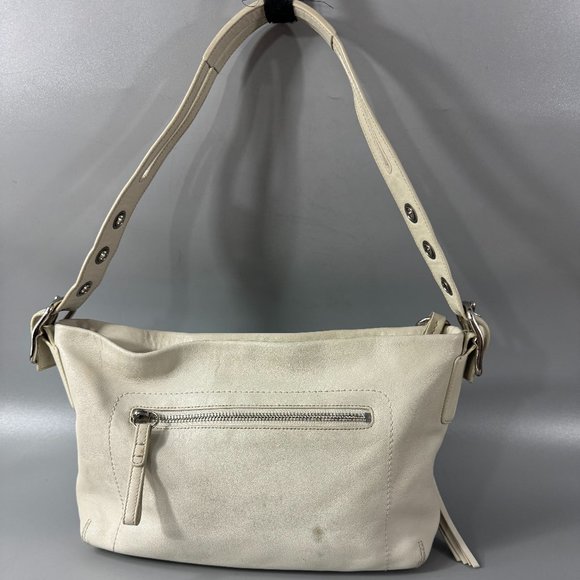 COACH # 1417 Off-White Leather Top Zip Shoulder Bag - Picture 6 of 13